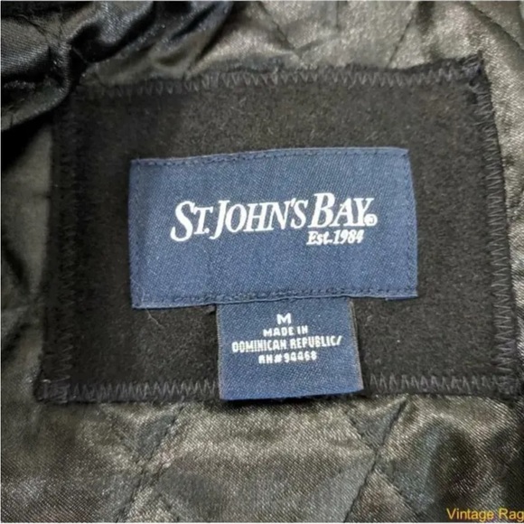 ST. JOHN'S BAY Wool Jacket Pea Coat Overcoat Mens Size M Color Dark Gray - Picture 6 of 9